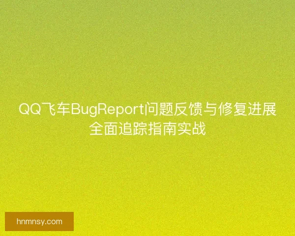 QQ飞车BugReport问题反馈与修复进展全面追踪指南实战